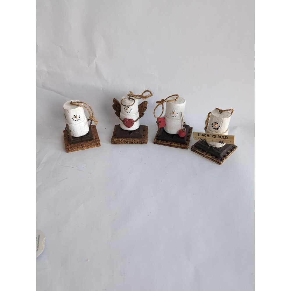 S'mores Christmas Ornament Lot of 4 Midwest Angel Hiker Teacher Student